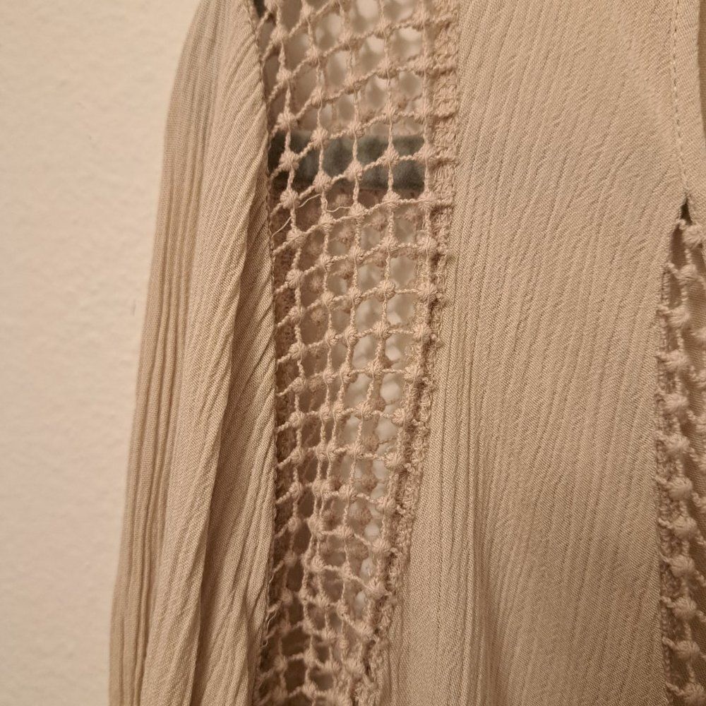 Joseph A Sheer Tan Blouse Size Medium — image 3 of 3